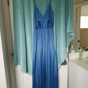 Blue floor length nightgown